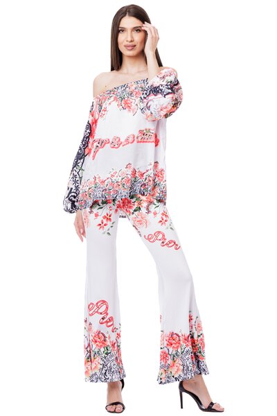 Set elegant inflorat alb
