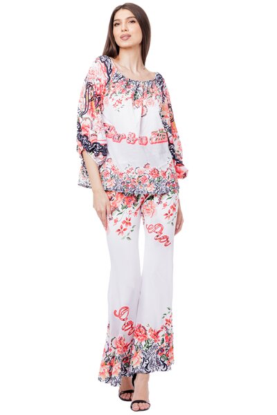 Set elegant inflorat alb